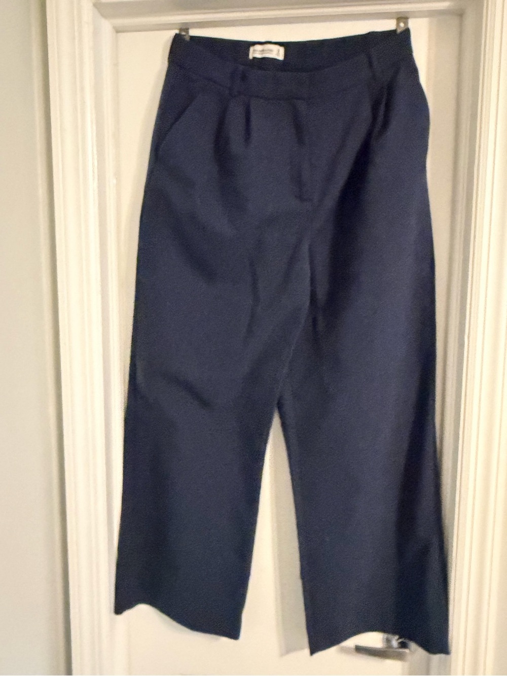 Abercrombie & Fitch Navy Wide Leg Trouser Pants Women’s 14 - Picture 2 of 2